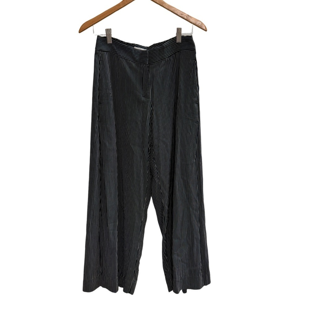 M.M.Lafleur New York Wide Leg Stripe Pants Navy And White Size 4